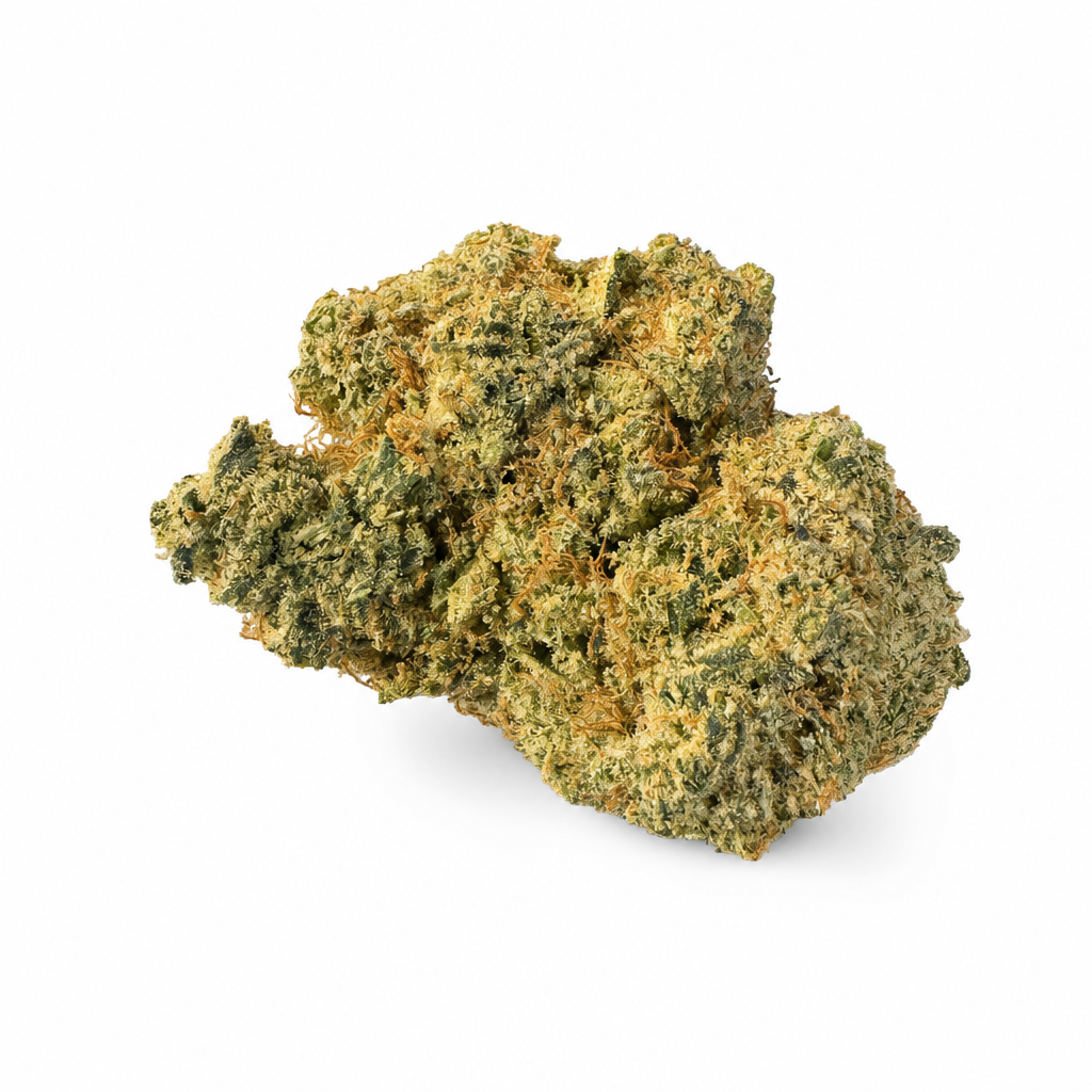 A macro photo of a Flower Boy Super Lemon Haze cannabis bud